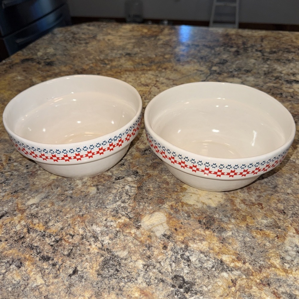 Set of 2 June Dairy Month 50th Celebration Ceramic Bowls Farmhouse